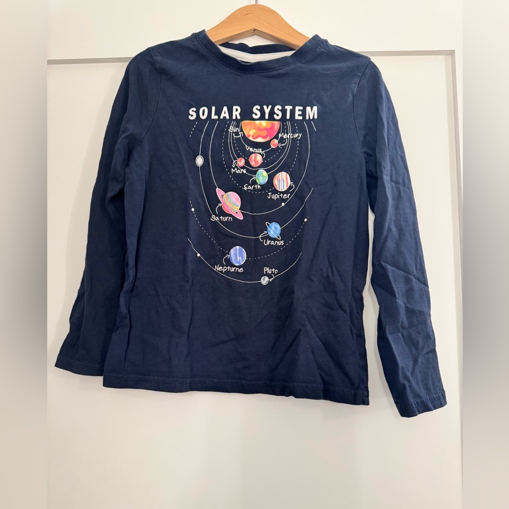 Solar System Kids Long Sleeve Shirt - Navy